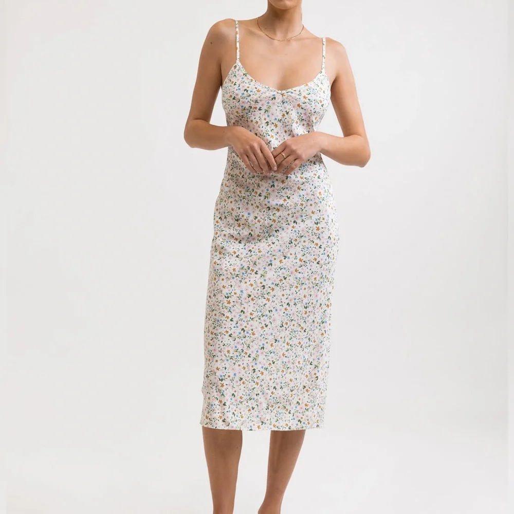 Rhythm. • Lavinia Slip Midi Dress - Peach Parfait - Picture 1 of 4